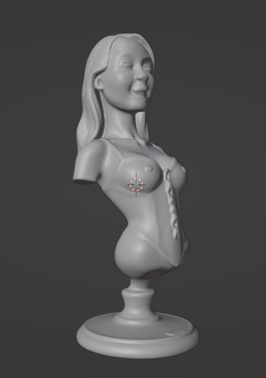 Stylized Female Bust with Braided Dress – Decorative 3D Printable Model
