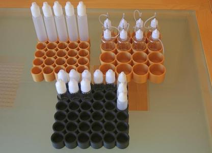 Parametric bottle tray for small e-liquid/paint/nail varnish bottles