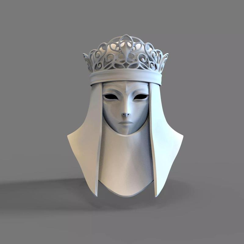 Consort Elden Ring Wearable Mask with Crown and Cover