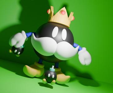 King Bob Omb holding a Bob Omb