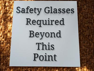 Safety Glasses Required Sign 8" x 8"