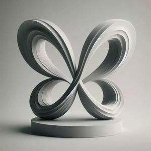 Infinity Wings on Solid Base  Minimalist Abstract Butterfly