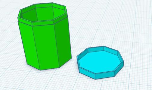 Hex Box With Snap On Lid!