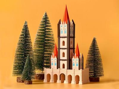 Nanning City Landmark Tingzi Wharf Church Miniature Model