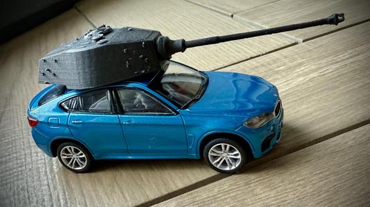 Detailed Tiger II tank turret for robot vacuum cleaners.