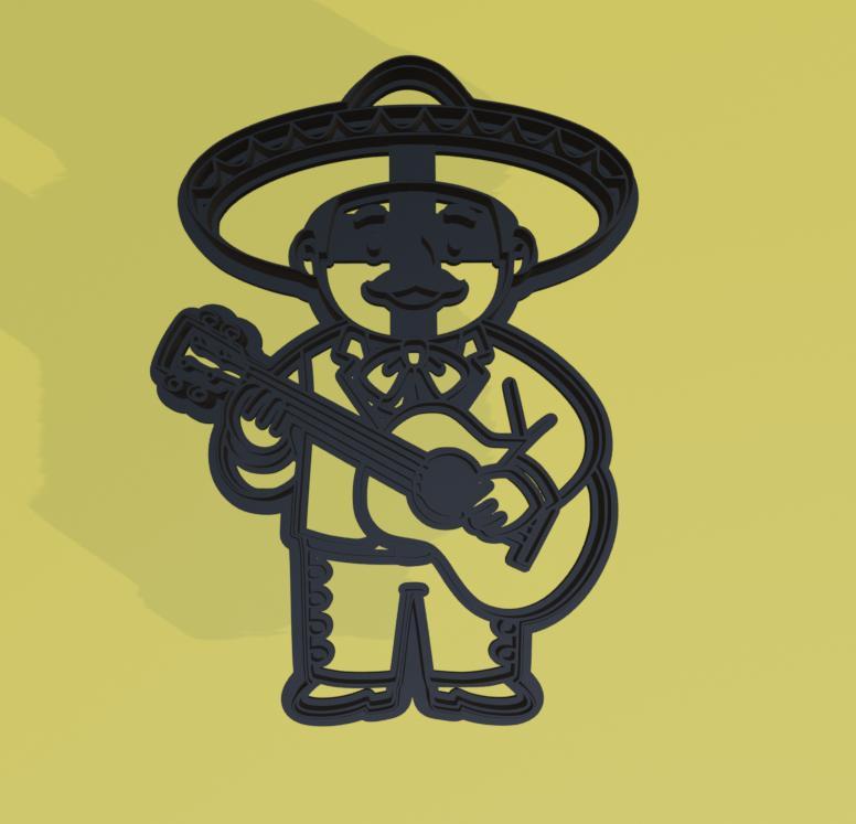 Cortador de galleta Mariachi con guitarra