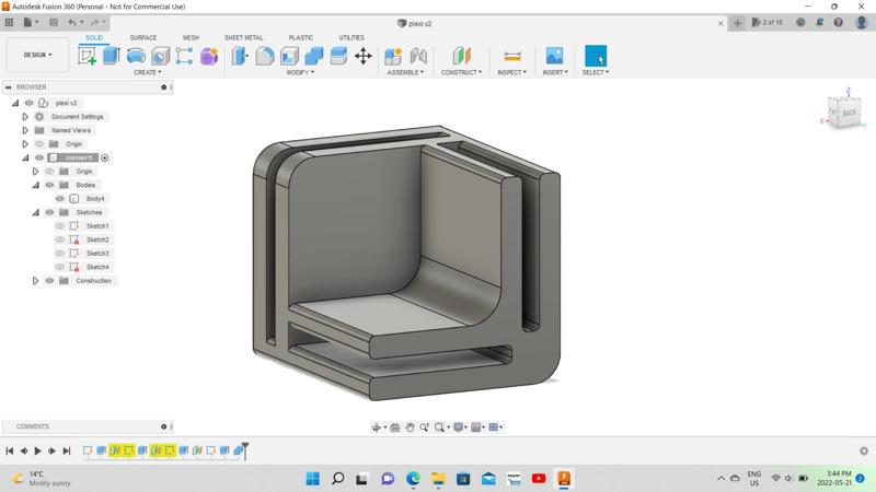 Plexiglass enclosure corner