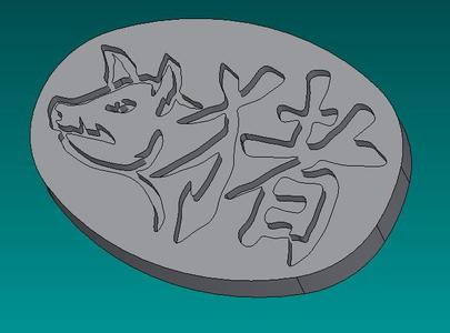 Chinese zodiac- pig (button)