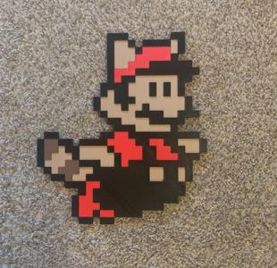 8bit Racoon Mario Wall Art