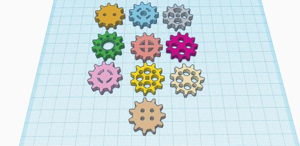 10 Vintage Gear Buttons