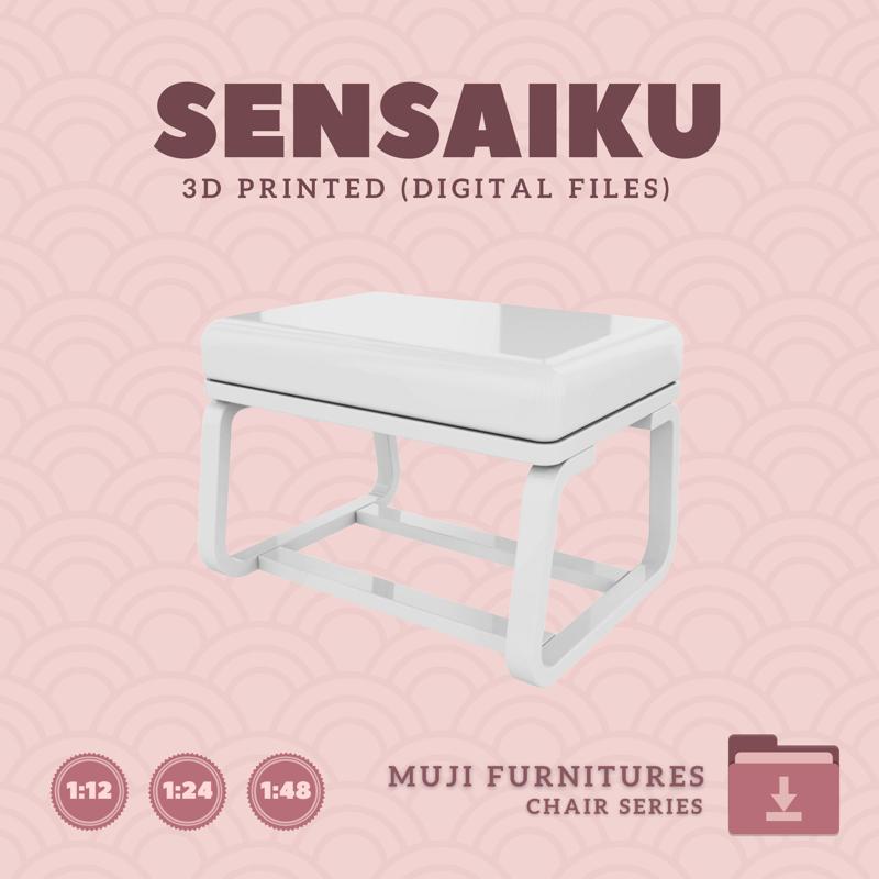 Miniature Replica 07. Living Dining Bench 1 - Oak 23 In for Miniature Dollhouse - Muji - 3D Print Instant Download