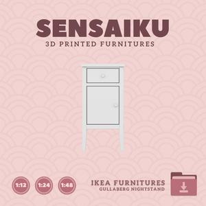 Miniature Replica GULLABERG Nightstand V2 for Miniature Dollhouse - IKEA (1:12,24,48) - 3D Print Instant Download