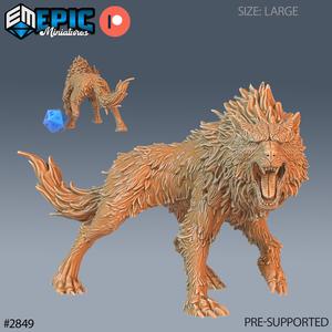 Fenrir Wolf Roaring ‧ DnD Miniature ‧ Tabletop Miniatures ‧ Gaming Monster ‧ 3D Model ‧ RPG ‧ DnDminis ‧ STL FILE