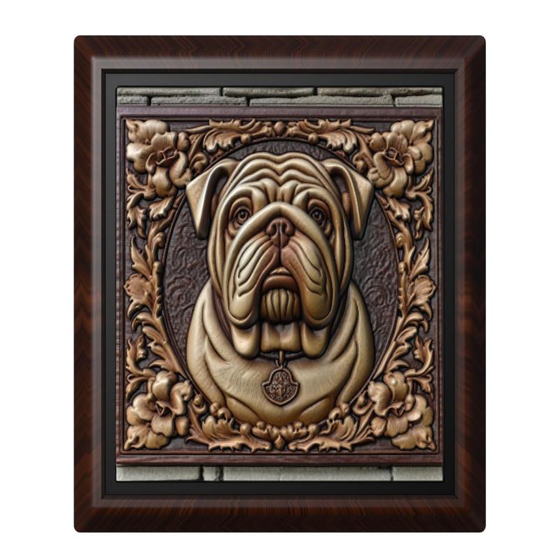 Dog Bulldog animal wall art relief wall decor