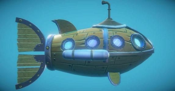 Steampunk Fish Submarine 3D Print Model