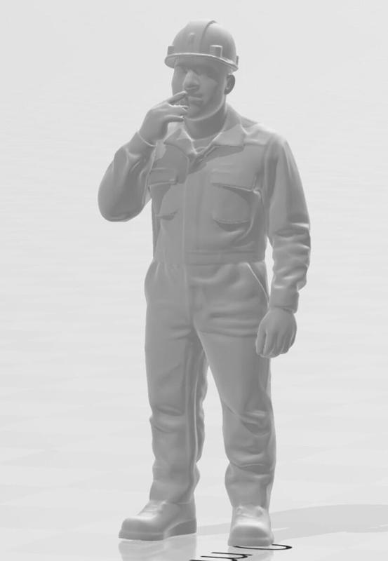 Marine technician smoking