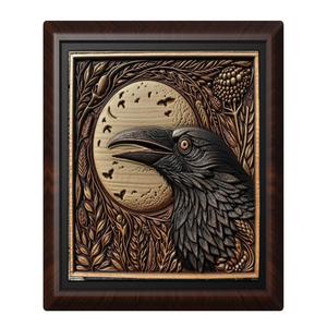 Crow animal wall art relief wall decor