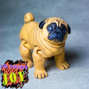 Flexi pug STL print in place
