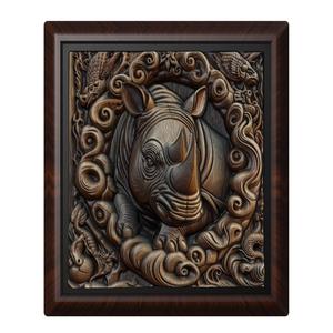 Rhinoceros animal wall art relief wall decor