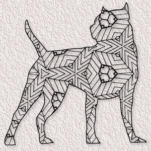 mandala pitbull art pit bull dog wall decor 2d art animal