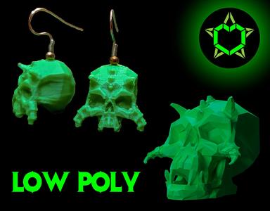 Low Poly Skull - DISPLAY & EARRINGS