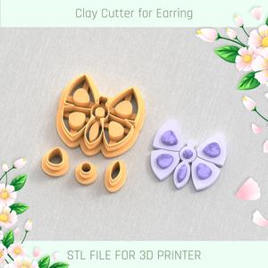 Butterfly Earring with Precious Stones G POLYMER CLAY CUTTER
