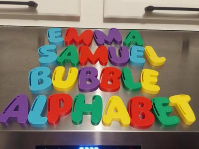 BUBBLE ALPHABET Fridge Magnets