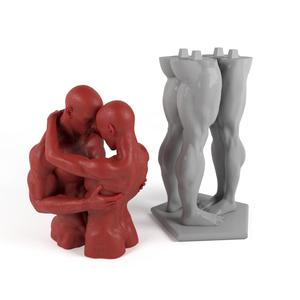 Girl and man figurine