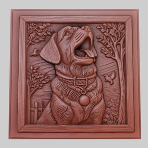 The dog barks 3d printer model animal model obj stl