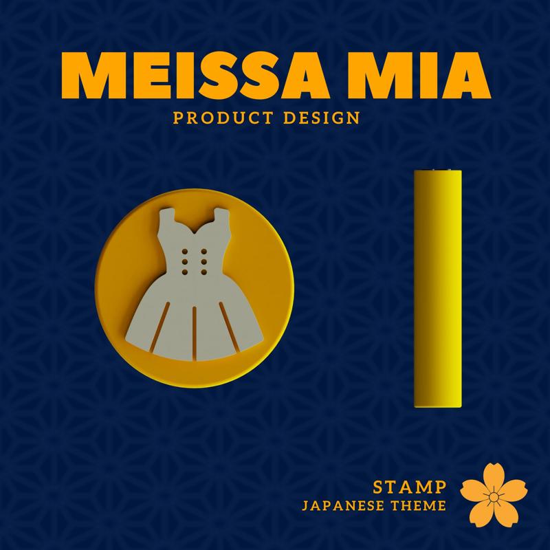 Japanese Girls Group Fashion – Performance Dress Outfit Stamp | Digital 3D Print File for DIY Crafts & Stationery