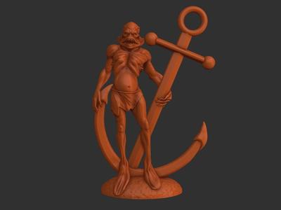 Merman figurine 3D print model