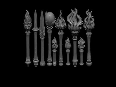 Fantasy Torch Bits Set for Wargaming Miniatures