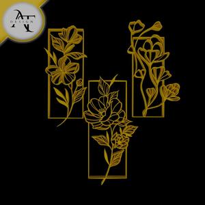 Flowers - Line Art - 2D Wall Art Decor