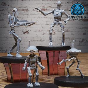 Droid Set C / Battle Robot / Space Cyber Robot / Galactic Automaton / Infantry Machine / Cosmic Star Army / Steel Wars Construct / Sci-Fi Encounter