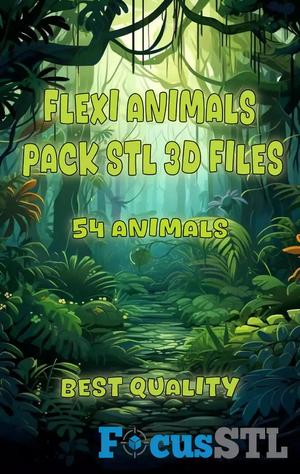 Flexi articulated Animals Pack STL Files