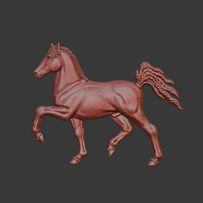Horse 3d relief .stl file