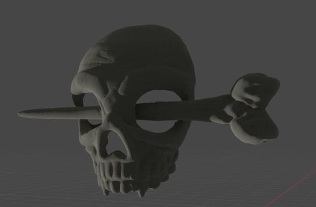 Vampire skull hair pin