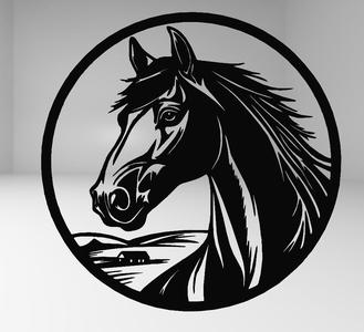 Elegant Stallion: Horse Head Line Art