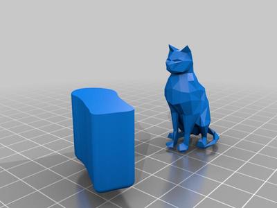 Sitting Cat - Low Poly - Flower Pot
