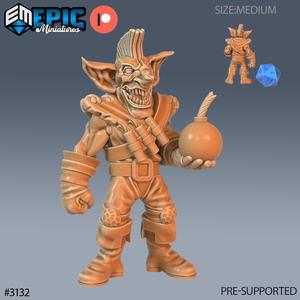 Wicked Goblin Tribe Bomber ‧ DnD Miniature ‧ Tabletop Miniatures ‧ Gaming Monster ‧ 3D Model ‧ RPG ‧ DnDminis ‧ STL FILE