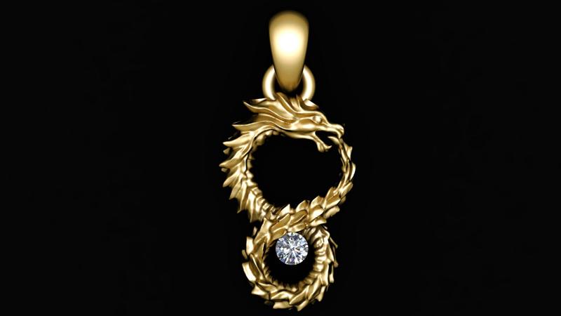 Hip Hop Dragon Pendant 3d printable Model