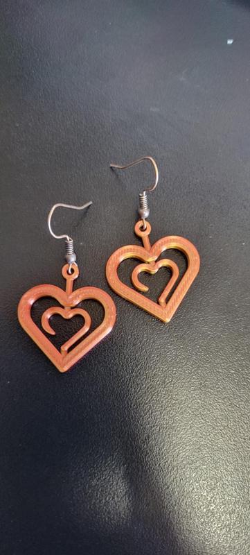 Heart inside a heart earrings
