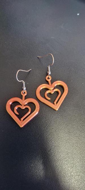 Heart inside a heart earrings