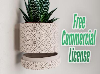Wall Mounted Plant Pot with Removable Drip Tray