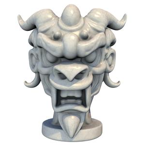 Japanese Oni Creature Head Bust Sculpture 5