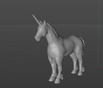 Horse unicorn 3D digital model