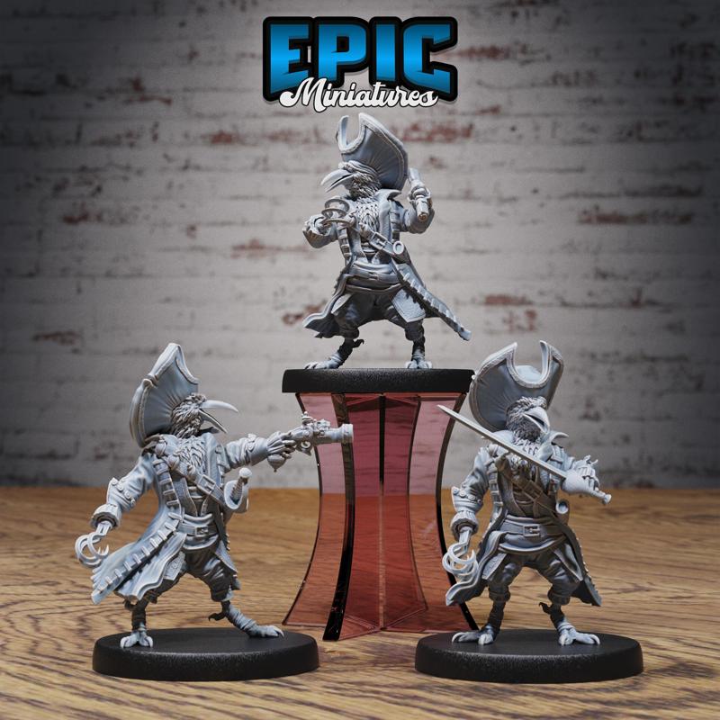 Crow Folk Pirate Set ‧ DnD Miniature ‧ Tabletop Miniatures ‧ Gaming Monster ‧ 3D Model ‧ RPG ‧ DnDminis ‧ STL FILE
