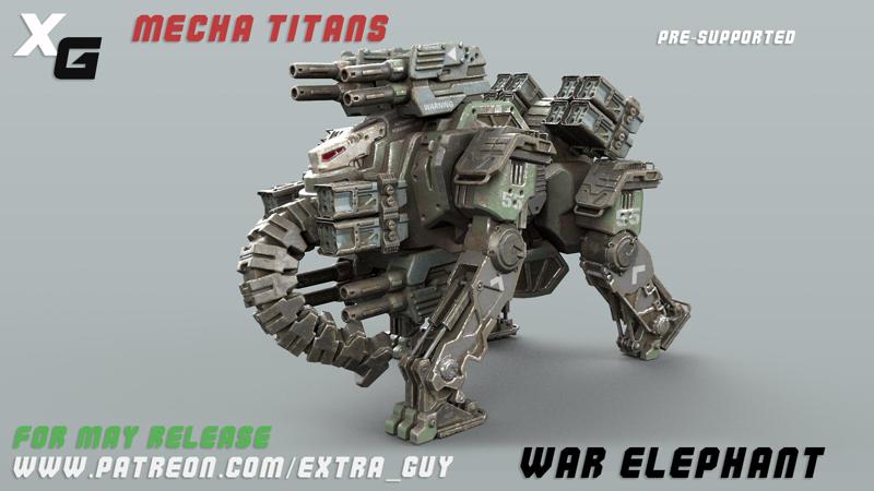 War Elephant Printable around 100mm 3D print model