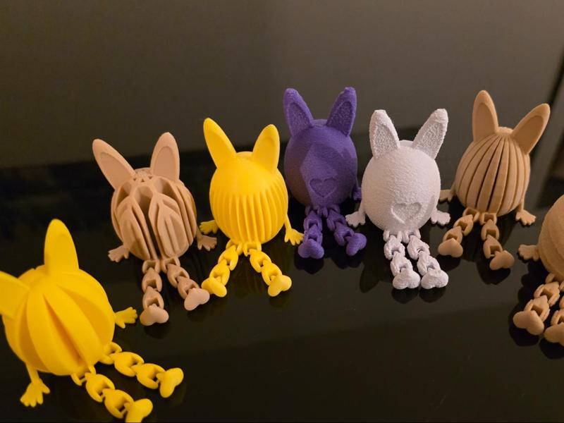 Articulated Easter Bunny Egg with heart leg