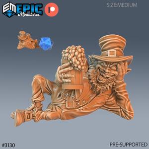Leprechaun Laying ‧ DnD Miniature ‧ Tabletop Miniatures ‧ Gaming Monster ‧ 3D Model ‧ RPG ‧ DnDminis ‧ STL FILE